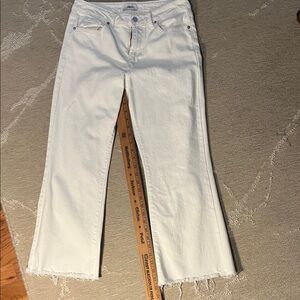 Just Black Denim Women's Bright white Ankle Length Raw Hem Jeans size 30